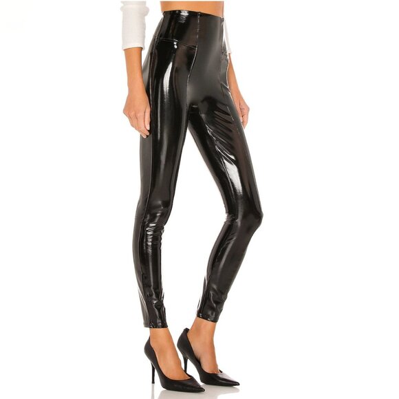 SPANX faux leather high rise leggings size Small